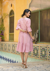 Blush Bloom Fit & Flare Short Dress-P1226PINK