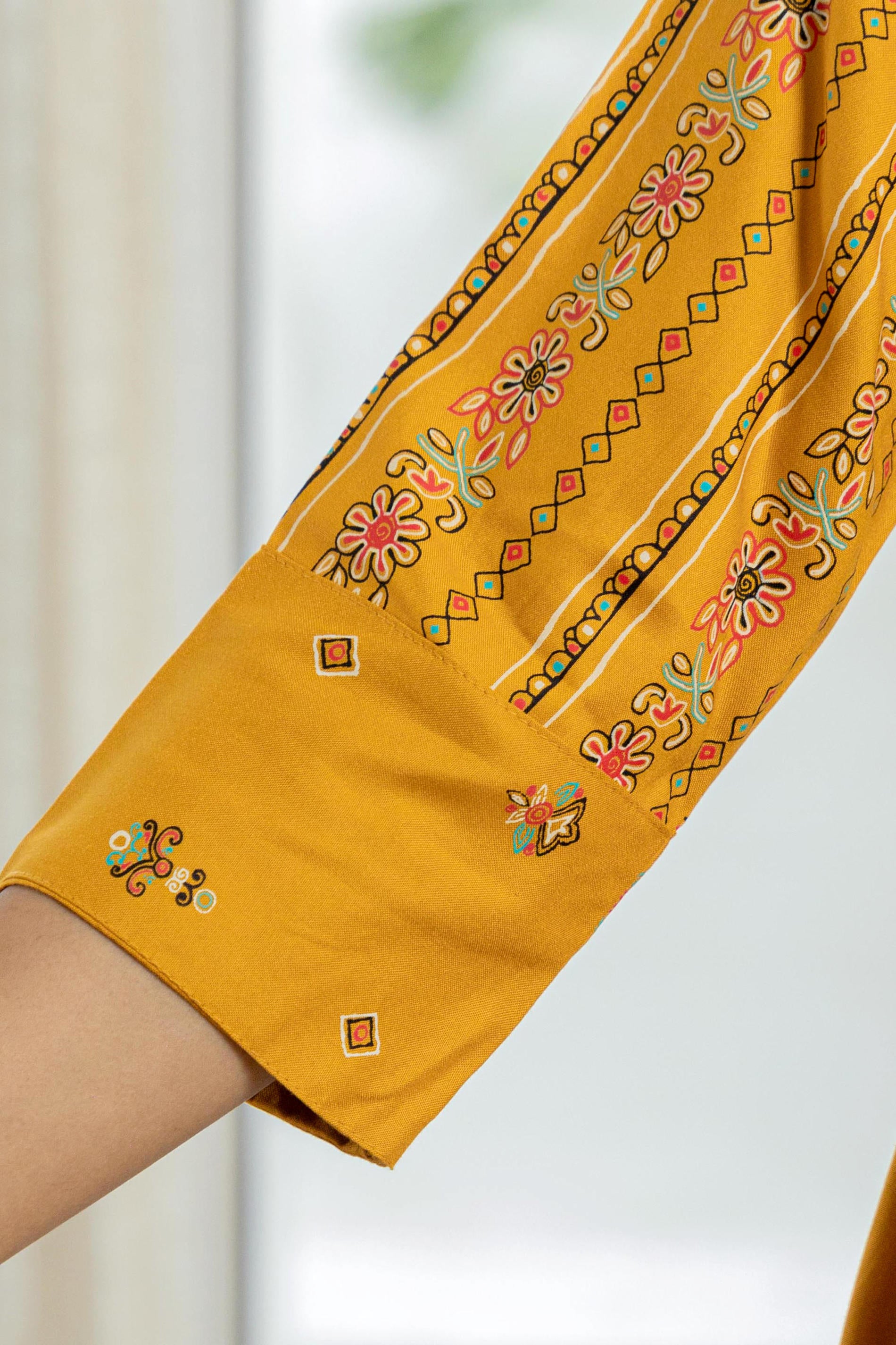 Women Mustard Printed Tunic