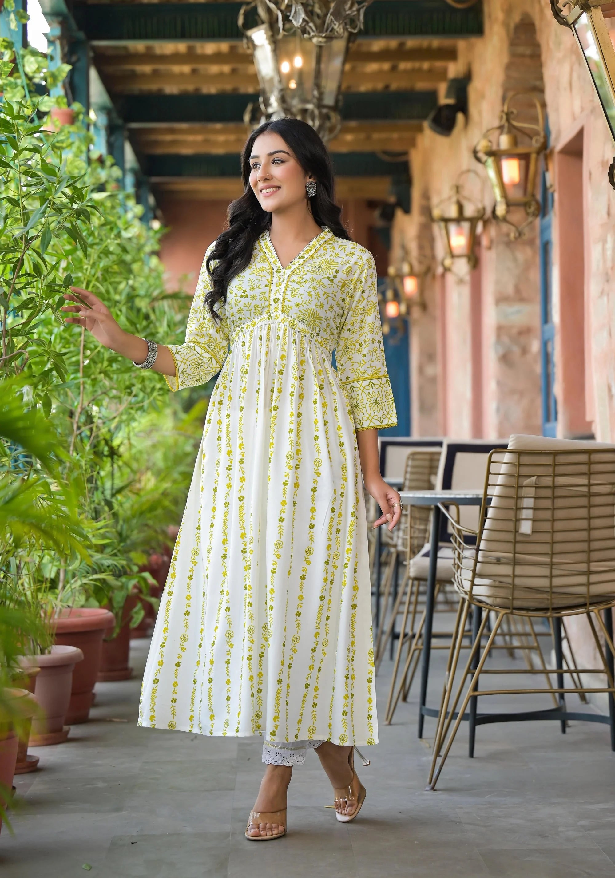Floral Kurta with Sequins | Indian Dresses Online