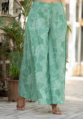 Women Green Print With Embroidered Kurta Pant Dupatta-P1233GREEN_ON