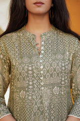 Women Green Printed Tunic-P1251GREEN_ON