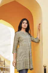 Women Green Printed Tunic-P1251GREEN_ON