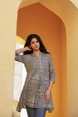 Women Grey Printed Tunic-P1251GREY_ON