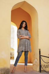 Women Grey Printed Tunic-P1251GREY_ON