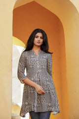 Women Grey Printed Tunic-P1251GREY_ON