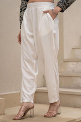Women White Viscose Solid Straight Pant-P1290WHITE_ON