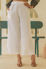 Solid White High-Waist Wide-Leg Palazzo Pants-P1291WHITE