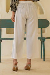 Solid White High-Waist Wide-Leg Palazzo Pants-P1291WHITE
