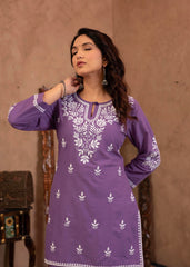 Lavender Serenity Thread-Embroidered Kurta Set-P1309PURPLE_ON