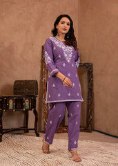 Lavender Serenity Thread-Embroidered Kurta Set-P1309PURPLE_ON