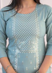 Mint Printed Viscose Straight Fit Kurta-P1340MINTGREEN