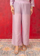 Lavender Embroidered Floral Chanderi Kurta with Palazzo & Dupatta-P1363LAVENDER