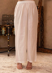 Off-White Chanderi Floral Embroidered Kurta with Palazzo, Dupatta & Bead Work-P1363OFFWHITE