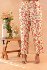 Noor-e-Gul SageGreen Printed Kurta Pant And Dupatta Set