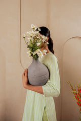 Sage Green   Kurta Set with Subtle Thread Embroidery