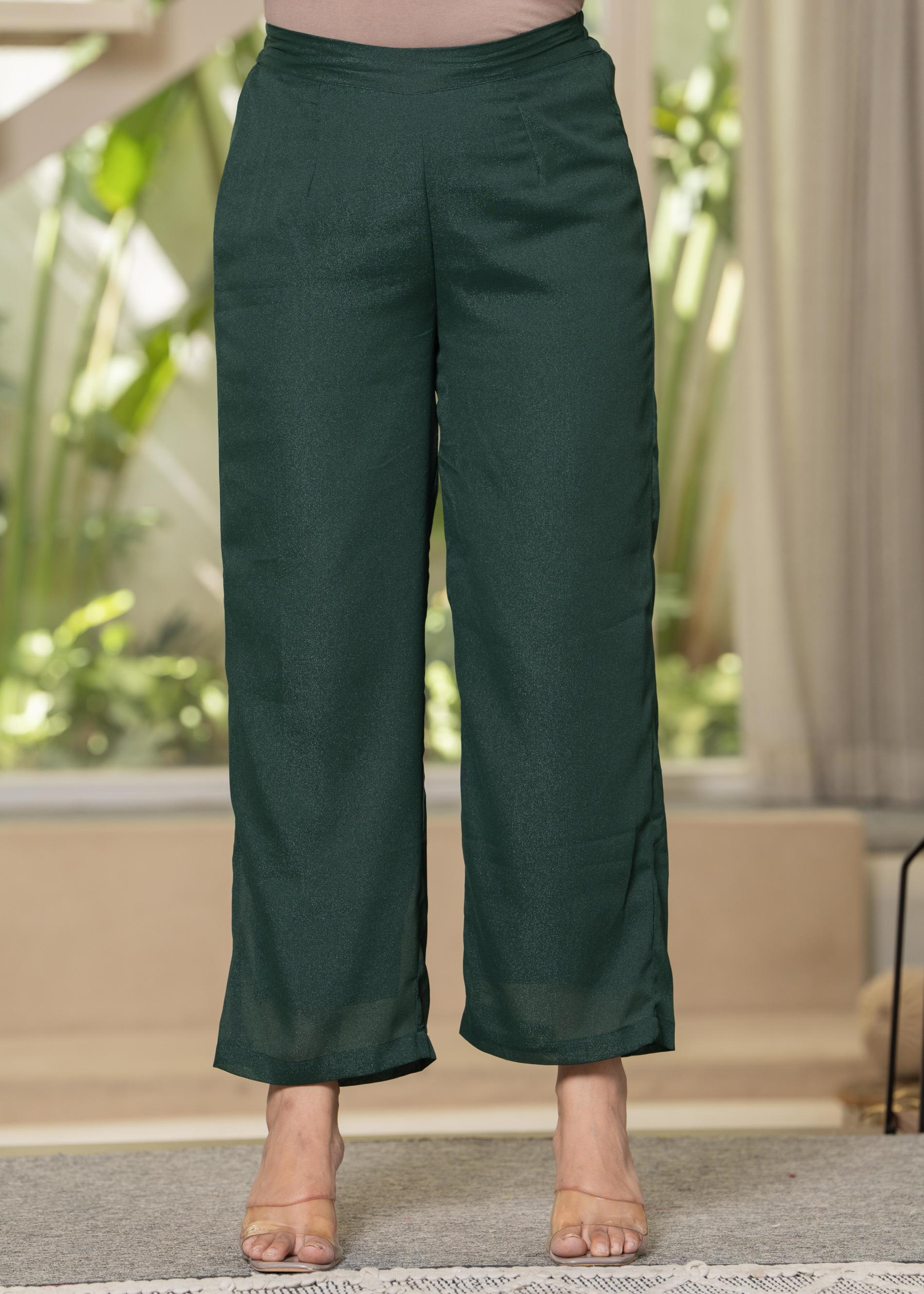 Jade Green Solid Man Made Fiber Kurta Pant Dupatta Set with Beads and 