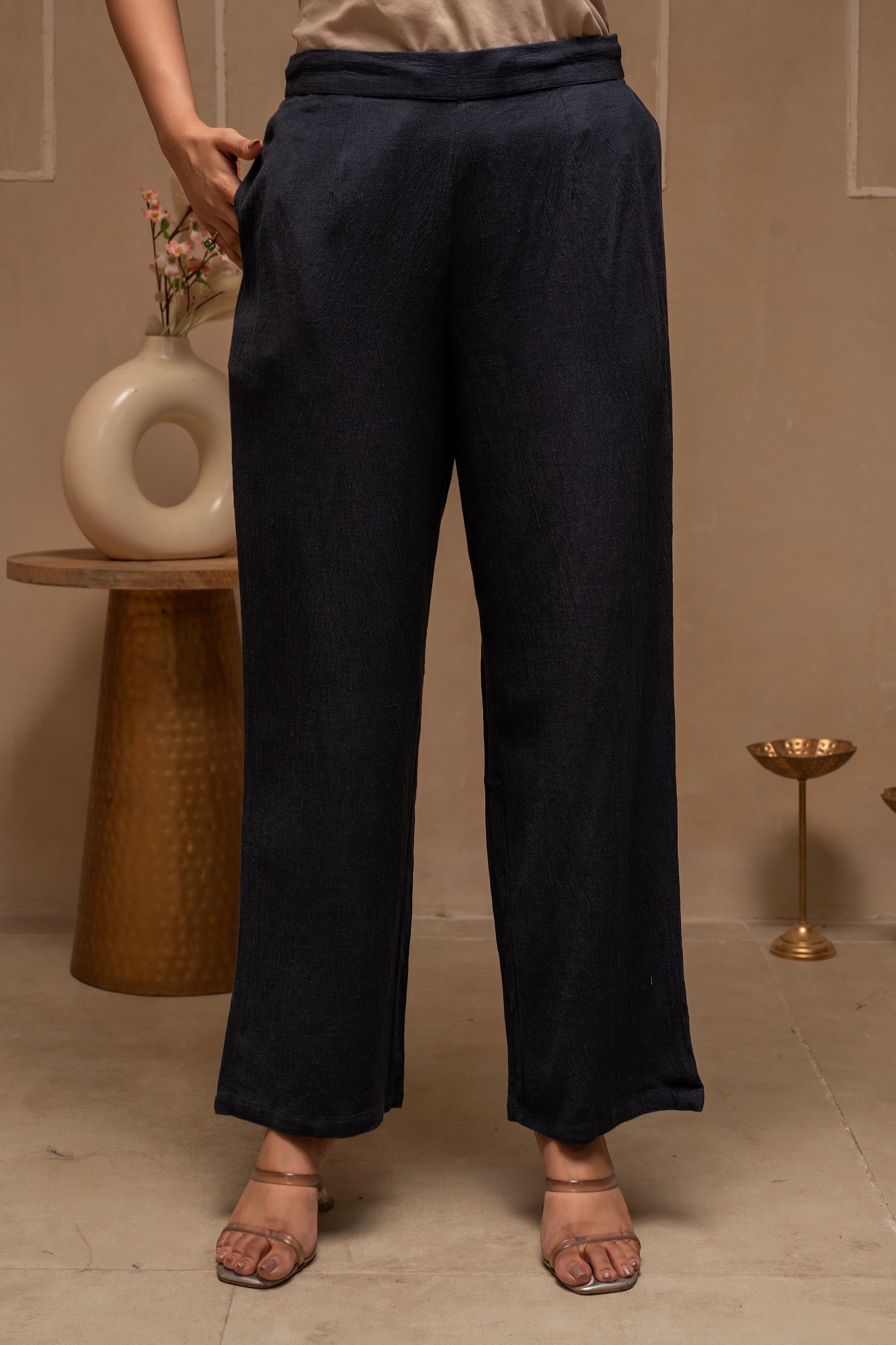 Grey Embroidered Viscose Co-ord Set with Thread Work Detailing | DesiQ