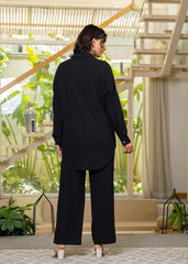 Black Embroidered Viscose Co-ord Set with Beads & Sequin Highlights