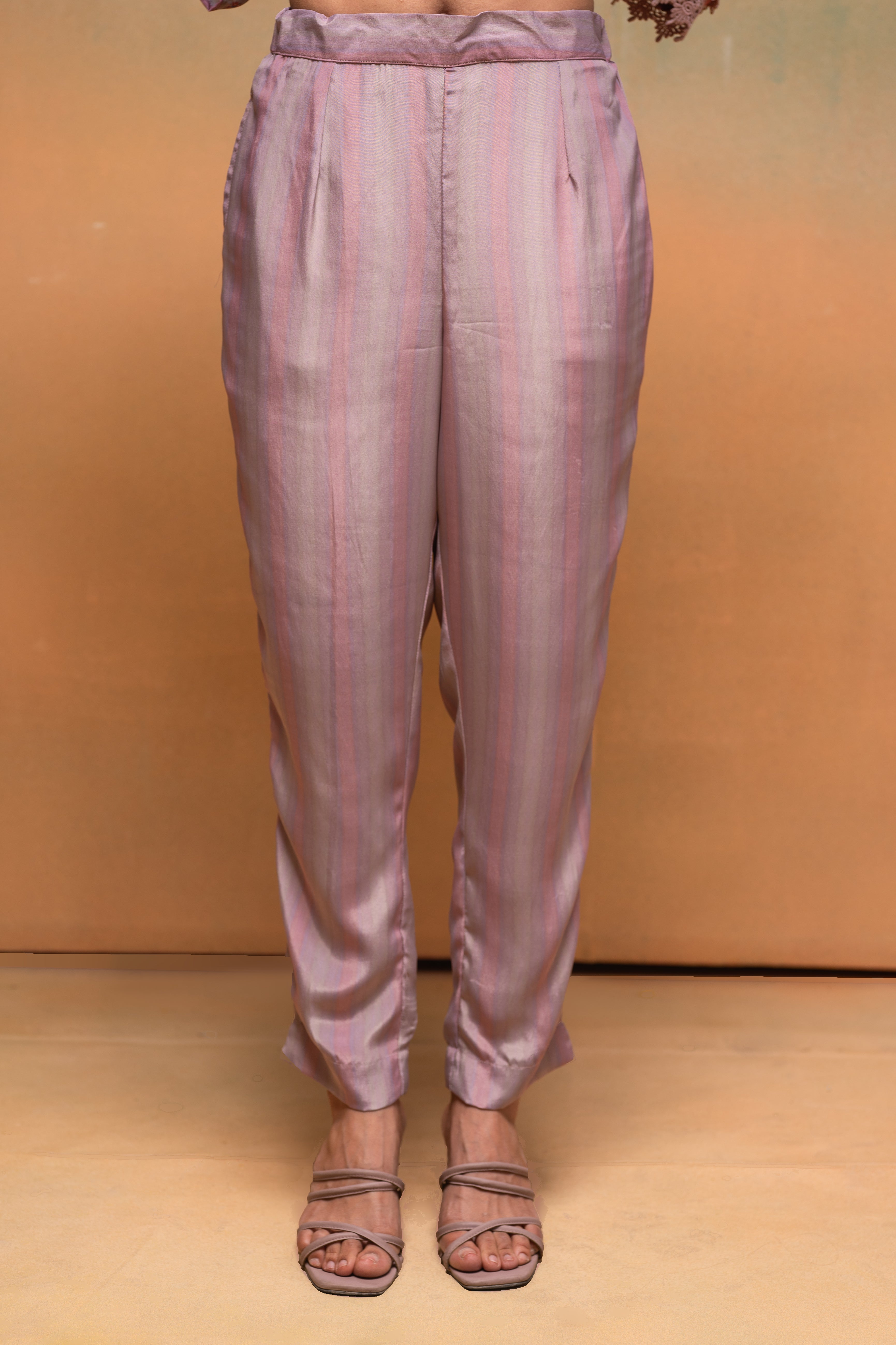Pink Floral Embellished A-Line Kurta Pant and Dupatta Set with Beads &