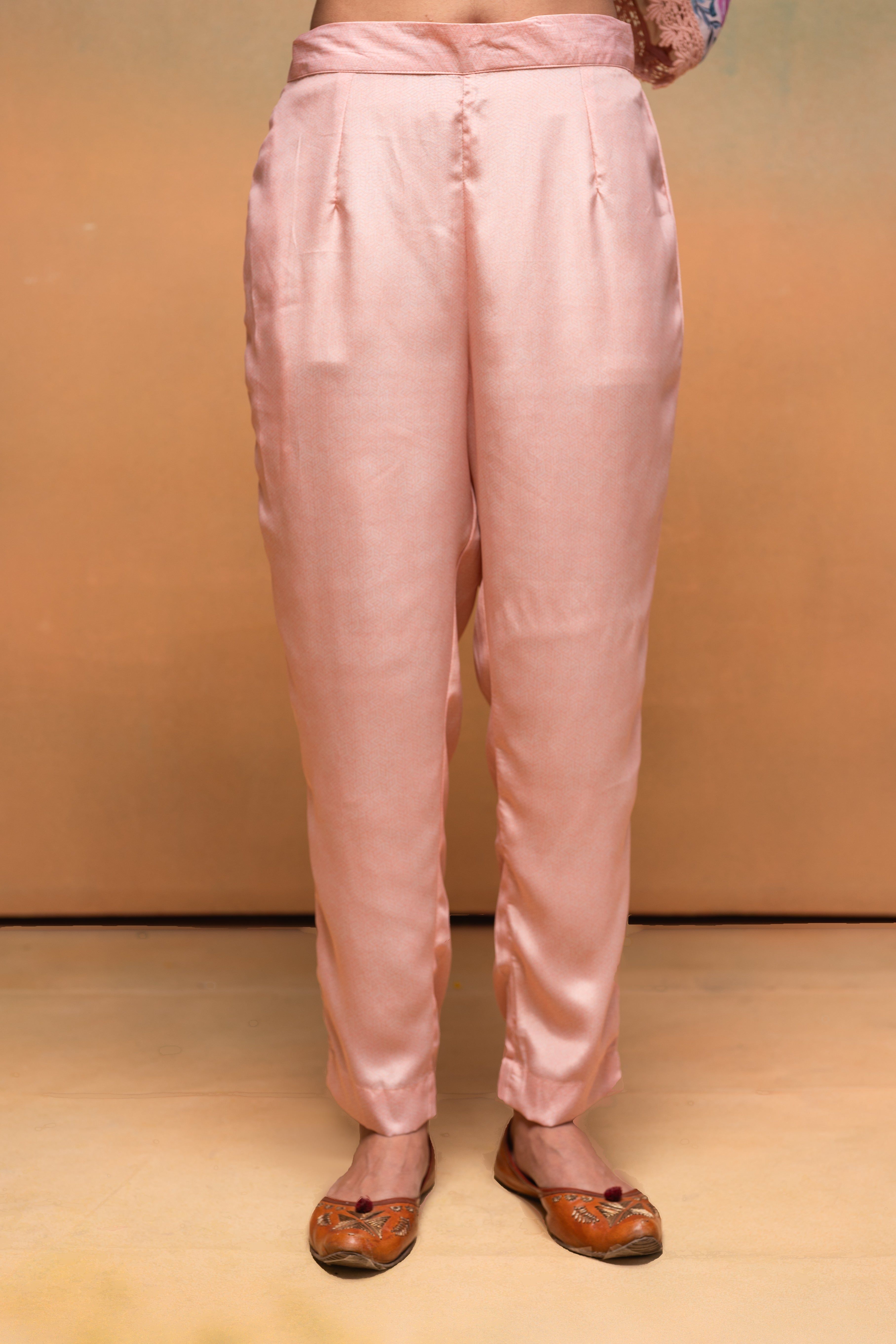Peach Manmade Fiber Floral Printed Kurta With Pants & Dupatta Set With
