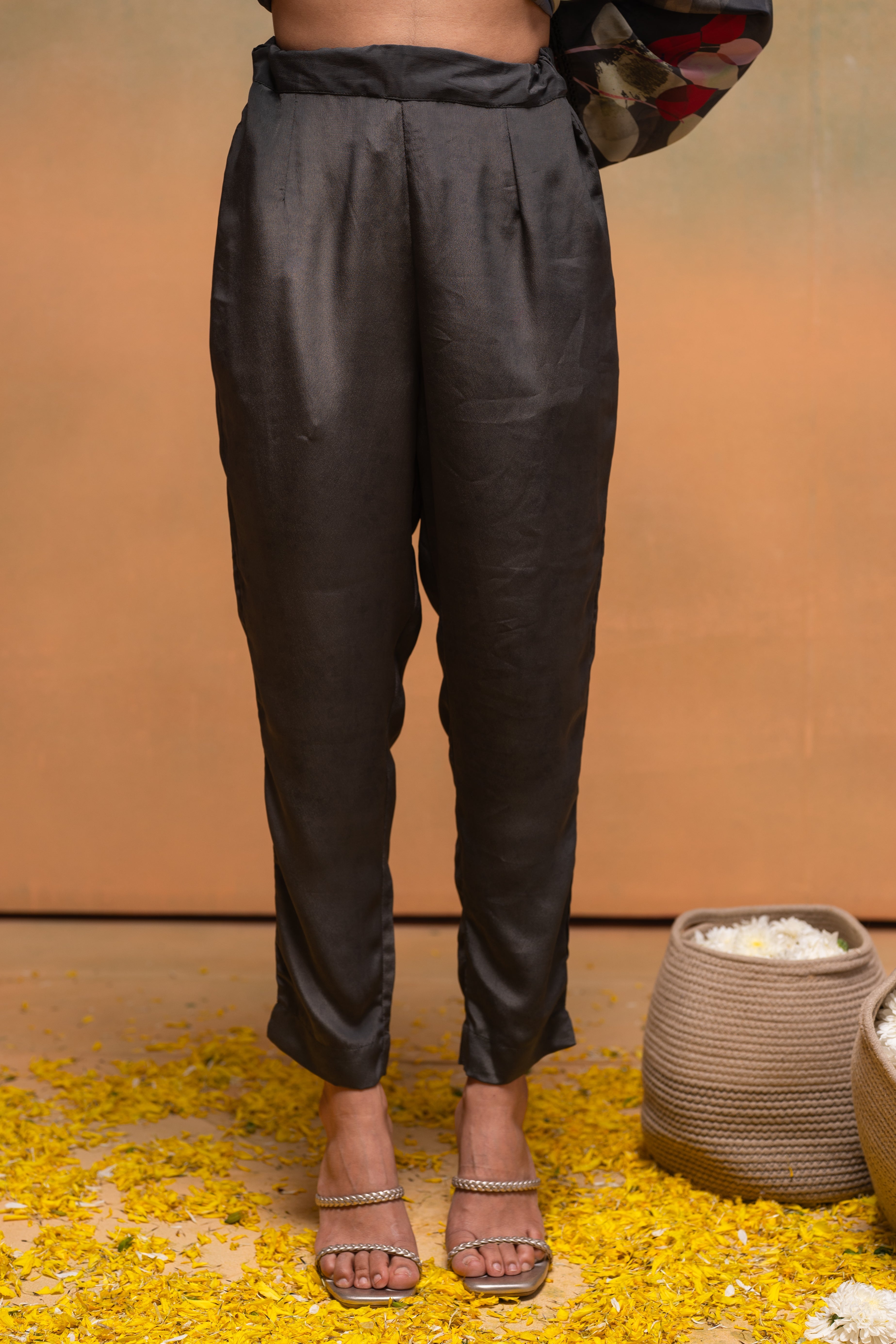 Olive Manmade Fiber Floral Printed Kurta With Pants & Dupatta Set With