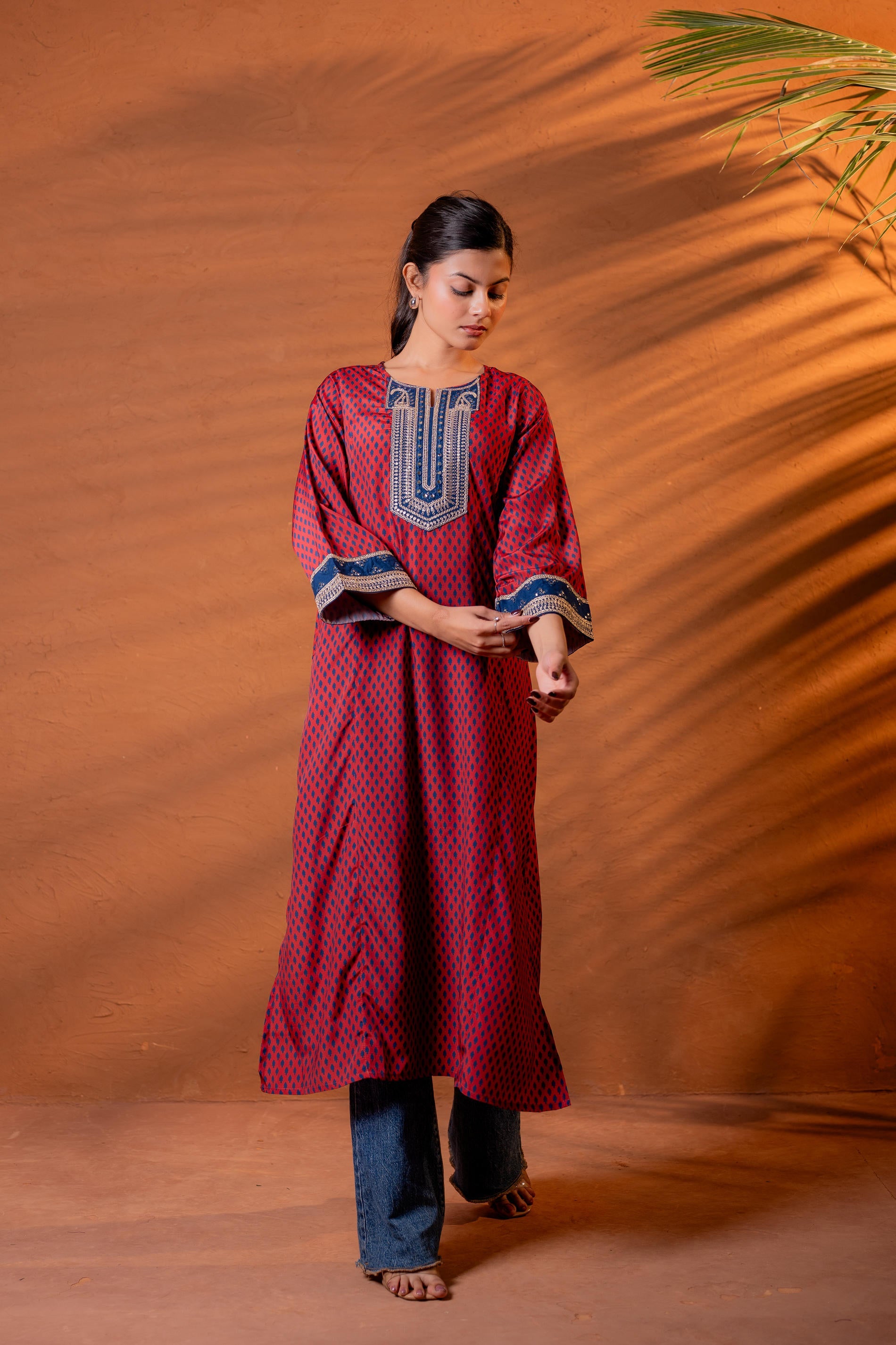 Ivory Blossom Panelled Kurta