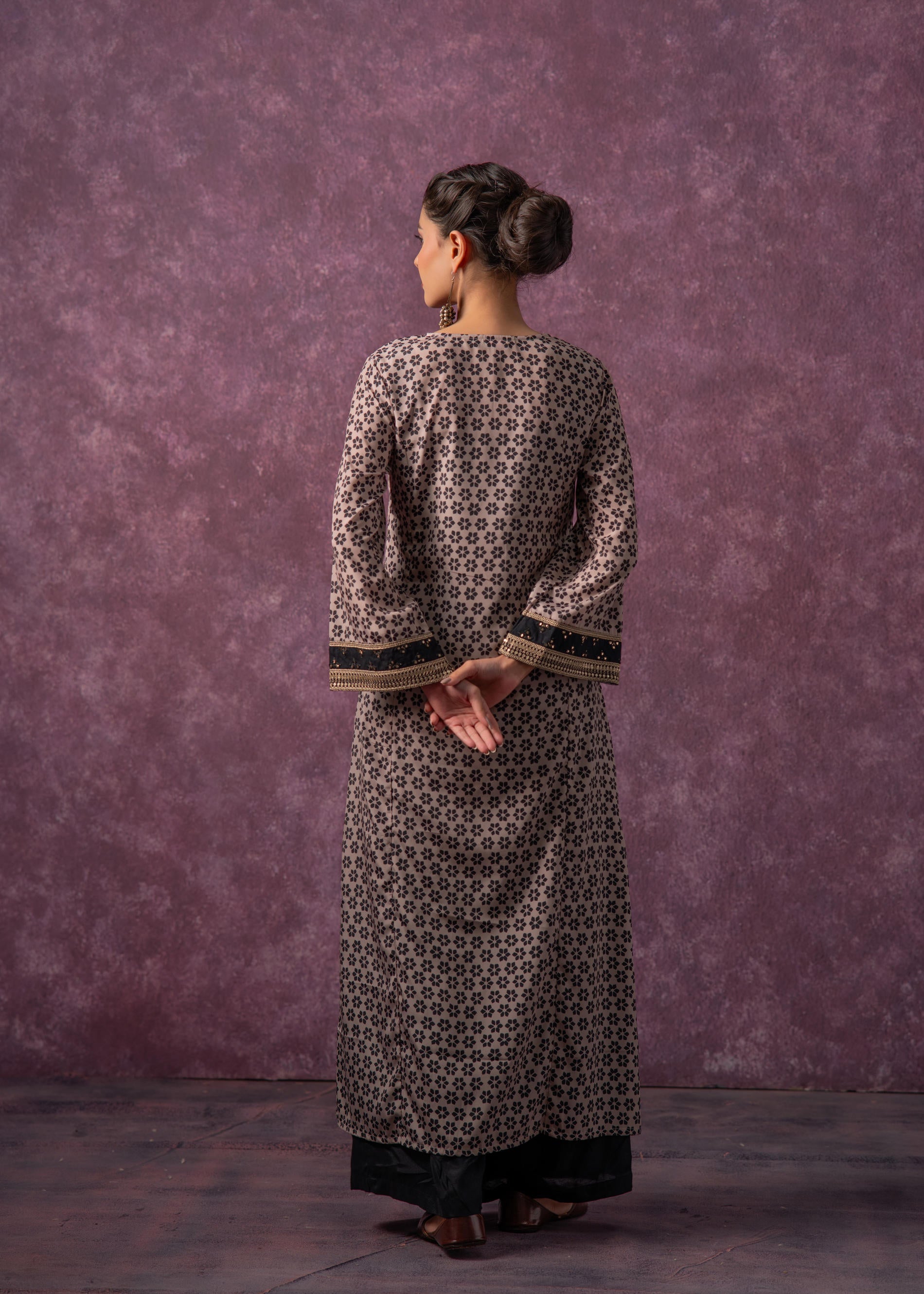 Ivory Blossom Panelled Kurta