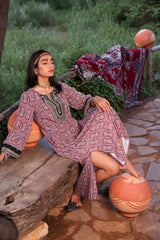 Black & Brown Ethnic Motif Embroidered Straight Kurta with Zari & Mirror Work