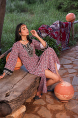 Black & Brown Ethnic Motif Embroidered Straight Kurta with Zari & Mirror Work