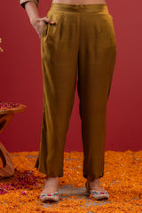 Festive Olive Green Floral Embroidered Kurta Set With Dupatta