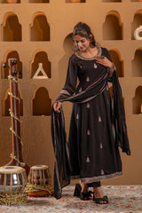 Midnight Muse Kurta Pant And Dupatta Set