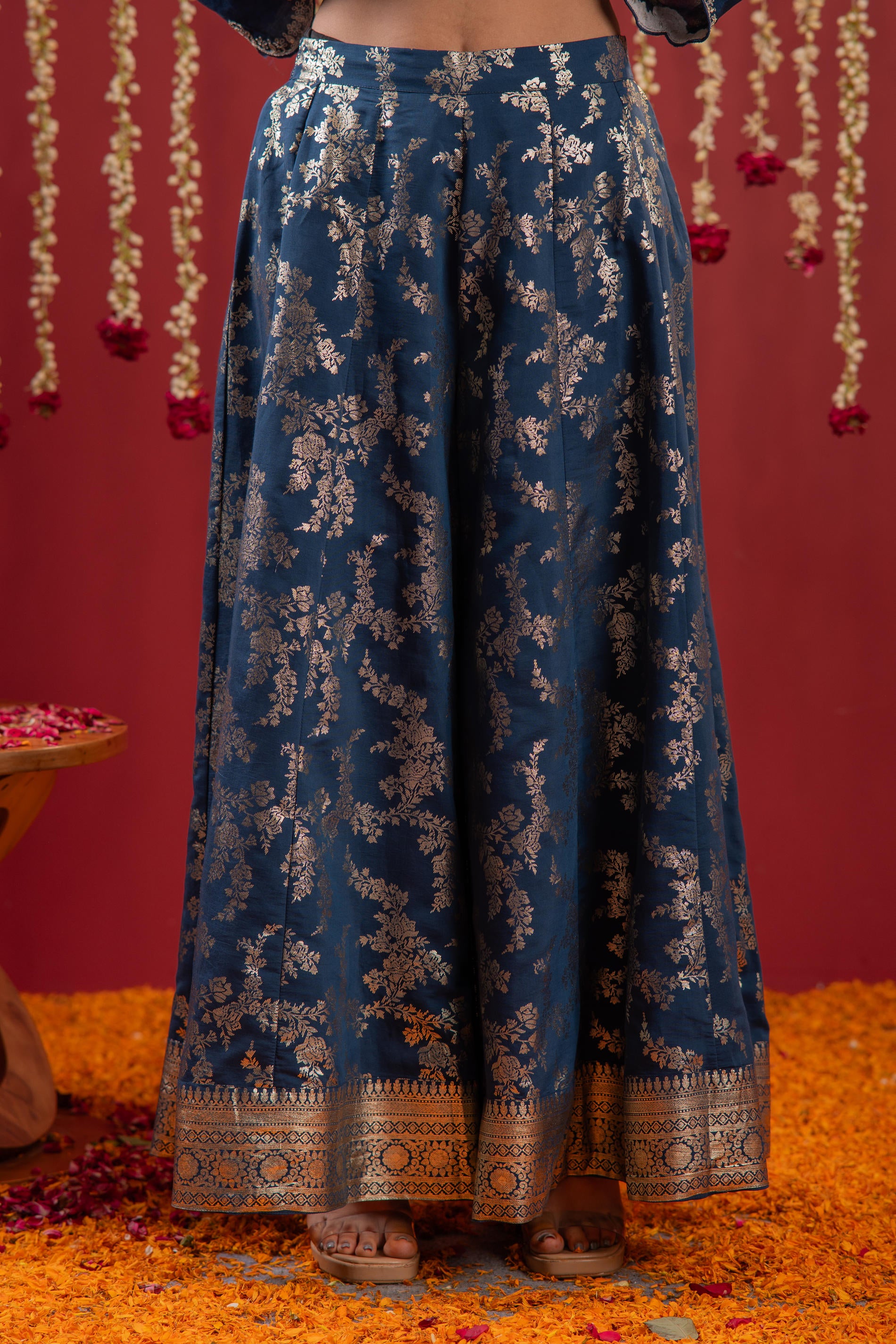Regal Navy Blue Embroidered Set with Dupatta-P1745NAVYBLUE