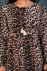 Black Floral Printed Viscose GaThread Tunic with Dori Tie