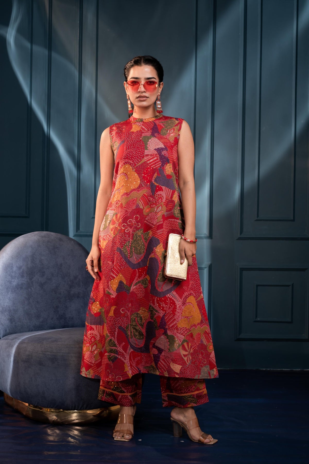 Women's Multicolor Floral Cotton Co-ord Set with Kurta & Pants