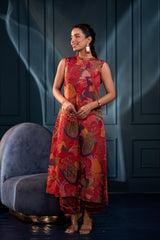 Women's Multicolor Floral Cotton Co-ord Set with Kurta & Pants