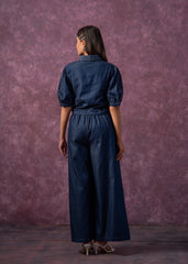 Embroidered Shirt & Straight Pants Co-ord Set