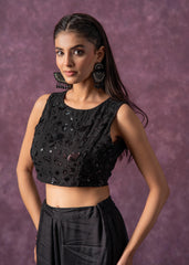 Midnight Muse Embellished Crop Top-P1800BLACK_ON