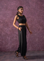 Midnight Muse Embellished Crop Top-P1800BLACK_ON