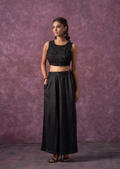 Midnight Muse Embellished Crop Top-P1800BLACK_ON