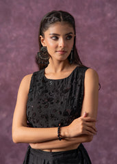 Midnight Muse Embellished Crop Top-P1800BLACK_ON