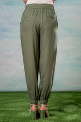 Lamora Women’s Olive Green Drawstring Jogger Pants