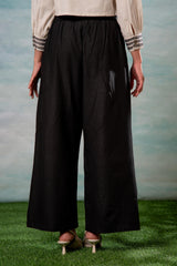 Lamora Women’s Black Wide-Leg Drawstring Palazzo Pants