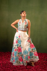 Contemporary Printed Top Skirt Set