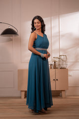 Ocean Whispers One-Shoulder Gown-P1912TEAL