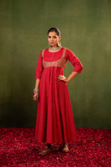 Gulnaar Riwaayat Maroon Anarkali Dress