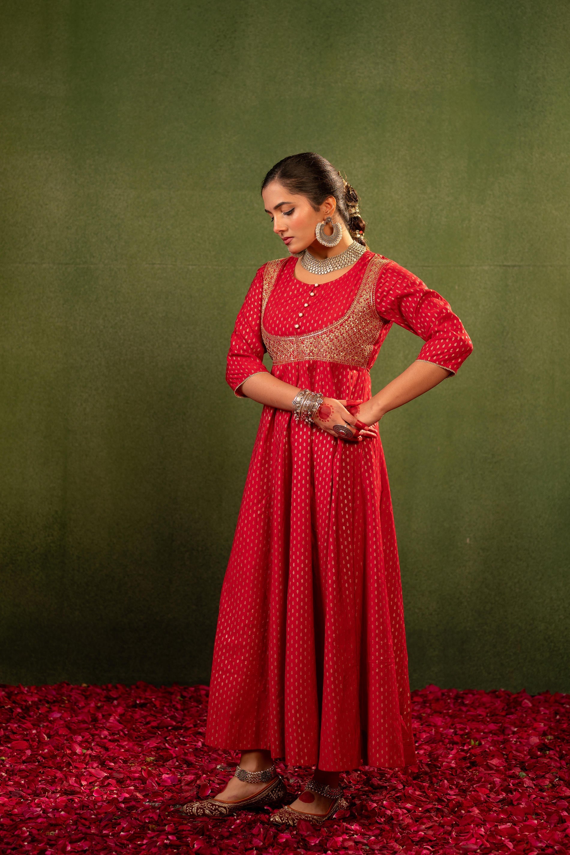 Gulnaar Riwaayat Maroon Anarkali Dress