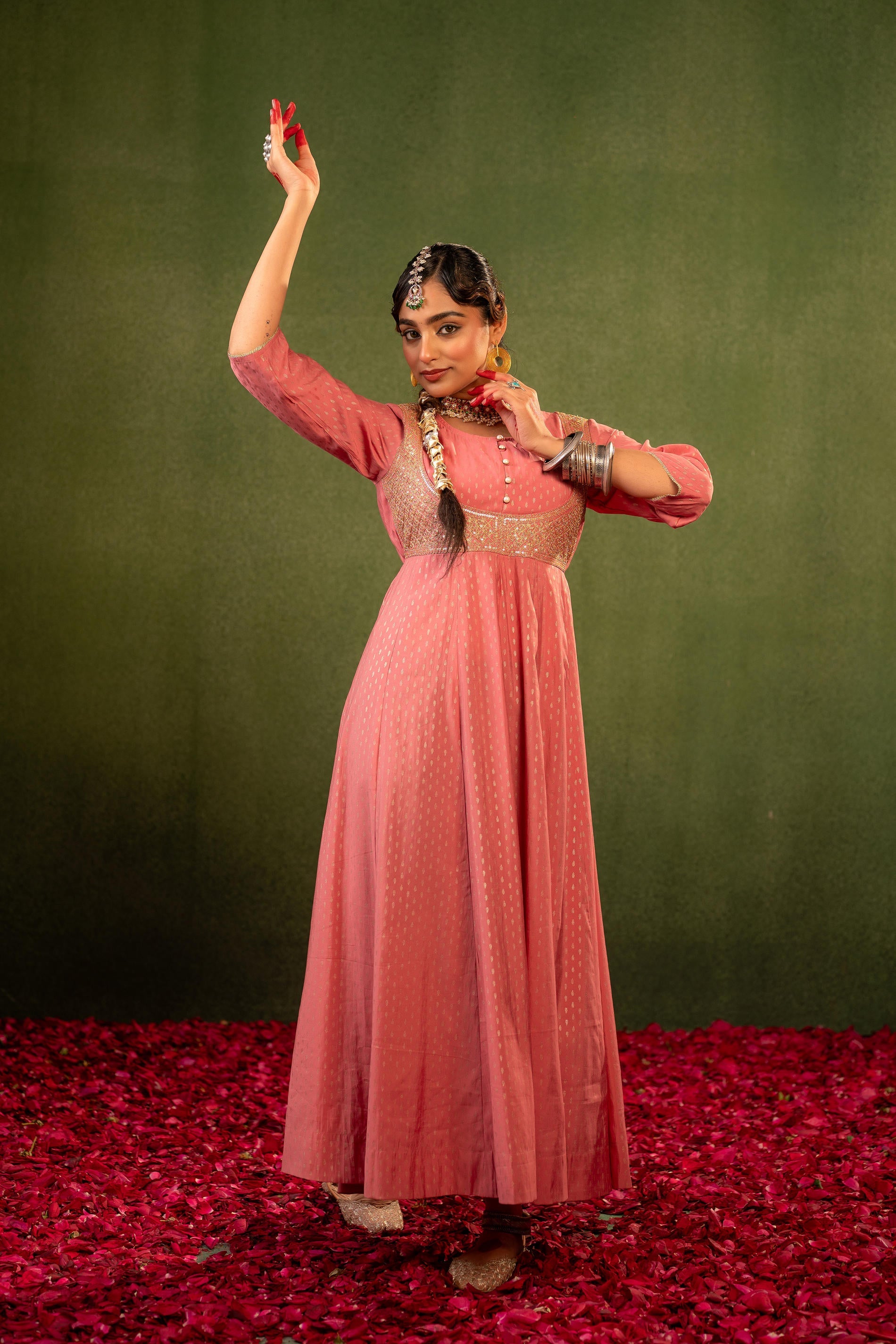 Gulnaar Riwaayat Pink Anarkali Dress