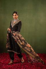 Black  Heritage Embroidered Kurta Set