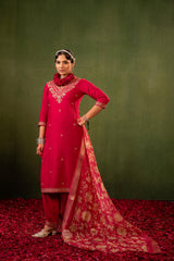 Laal Gulnaar Heritage Embroidered Kurta Set