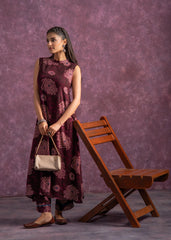 Women's Purple Floral Printed Kurta with Pant Set